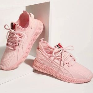 Lace-Up Decor Knit Sneakers